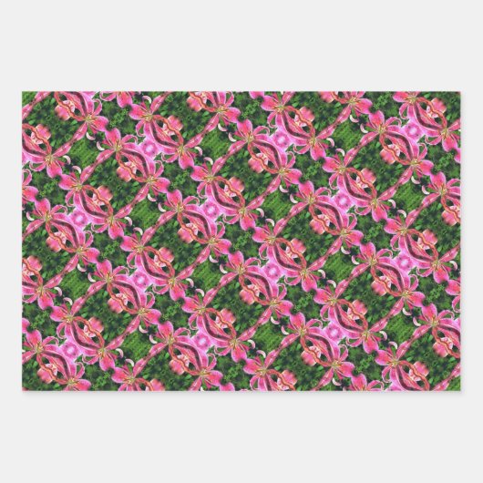 Cadeauverpakking Papier Roze Lelies Inpakpapier Vel (Voorkant 2)