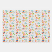 Cadeauverpakking, pennen, potloden en schoolspulle inpakpapier vel (Voorkant)