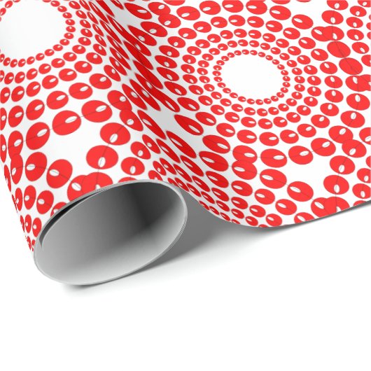 Cadeauverpakking - Rode kralen in cirkels Cadeaupapier (Rol Hoek)