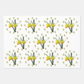 Cadeauverpakking Set - Daffodil bloesems X 3 Inpakpapier Vel (Voorkant)