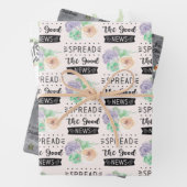 Cadeauverpakking Set van 3 Waterverven Kerstmis Va Inpakpapier Vel (In situ)