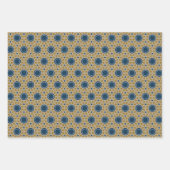 Cadeauverpakking set van drie blauwe gele salie inpakpapier vel (Voorkant 3)