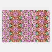 Cadeauverpakking SG Rood & Roze Poinsettias Inpakpapier Vel (Voorkant 3)