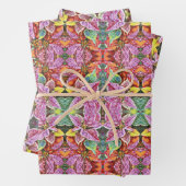 Cadeauverpakking SG Rood & Roze Poinsettias Inpakpapier Vel (In situ)