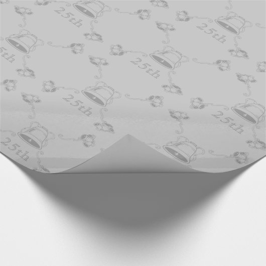 Cadeauverpakking - Silver Jubileum Bells Cadeaupapier (Hoek)