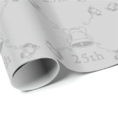 Cadeauverpakking - Silver Jubileum Bells Cadeaupapier (Rol Hoek)