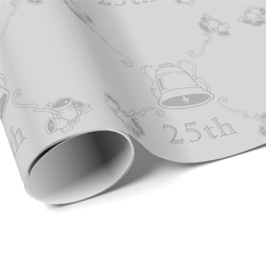 Cadeauverpakking - Silver Jubileum Bells Cadeaupapier (Rol Hoek)