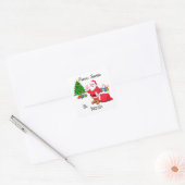 Cadeauverpakking sticker van kerstman kind naam (Envelop)