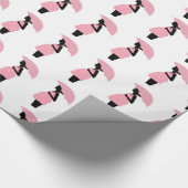Cadeauverpakking voor babyfeest, roze zwarte zwang cadeaupapier (Hoek)