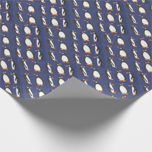 cadeauverpakking voor pinguïns cadeaupapier (Hoek)