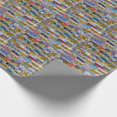 Cadeauverpakkings papier met nummerplaten (Hoek)