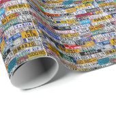 Cadeauverpakkings papier met nummerplaten (Rol Hoek)