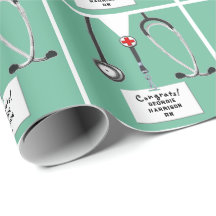 Cadeauverpakkings papier verpleegster afstuderen
