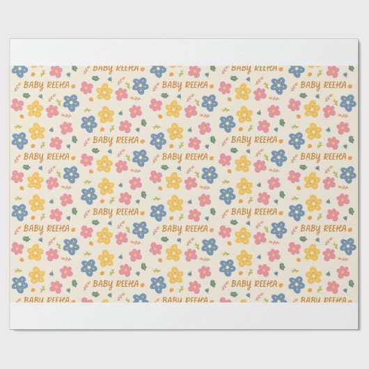 Cadeauverpakkings papier voor babyshower (Vlak)