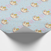 Cadeauverpakkings papier voor kat verjaardag (Hoek)