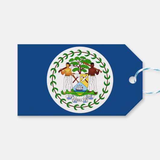 Cadeauvlag met Label van Belize Cadeaulabel (Voorkant (Horizontaal))