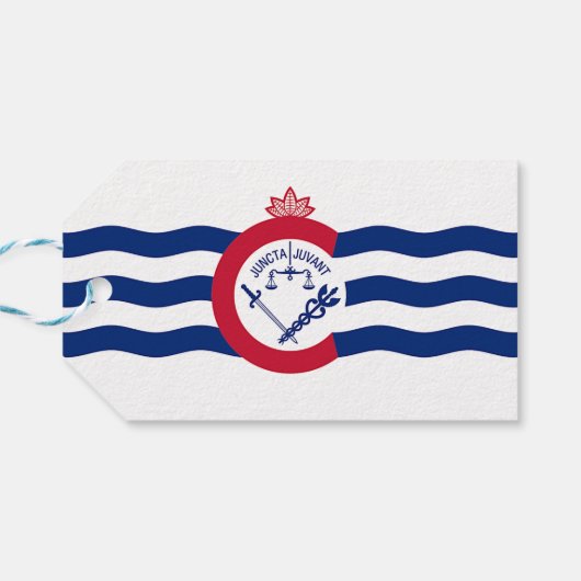 Cadeauvlag met Label van Cincinnati City, Verenigd Cadeaulabel (Achterkant Horizontaal)