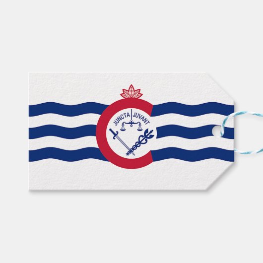 Cadeauvlag met Label van Cincinnati City, Verenigd Cadeaulabel (Voorkant (Horizontaal))