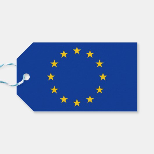 Cadeauvlag met Label van de Europese Unie Cadeaulabel (Achterkant Horizontaal)