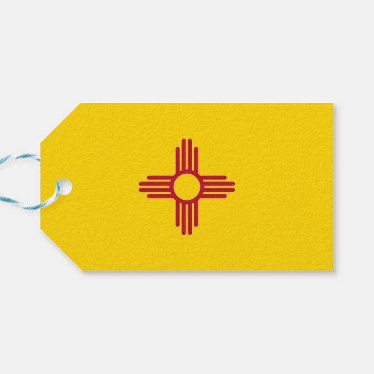 Cadeauvlag met Label van de staat New Mexico, Vere Cadeaulabel (Achterkant Horizontaal)