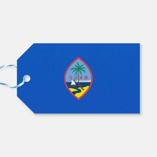 Cadeauvlag met Label van Guam, Verenigde Staten Cadeaulabel (Achterkant Horizontaal)