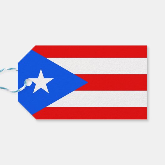 Cadeauvlag met Label van Puerto Rico, Verenigde St Cadeaulabel (Achterkant Horizontaal)