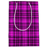 CADEAUWIKKEL ROZE ZWART GERUITE PLAID MEDIUM CADEAUZAKJE (Voorkant)