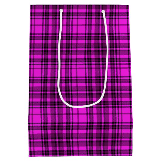 CADEAUWIKKEL ROZE ZWART GERUITE PLAID MEDIUM CADEAUZAKJE (Achterkant)