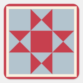 Cadeauwikkelbenodigdheden - Ohio Star Quilt Block Vierkante Sticker