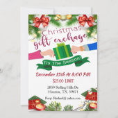 Cadeauwisseling Dit Het Seizoen Kerstmis Uitnodigi Kaart (Voorkant)