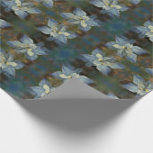 Cadeauwrap Roll Blue Poinsettia Cadeaupapier (Hoek)