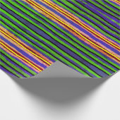 Cadeauwrap Roll Groen, Rood, Gele Strepen Cadeaupapier (Hoek)