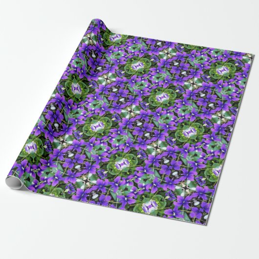 Cadeauwrap Roll Woodland Violets Cadeaupapier (Uitgerold)