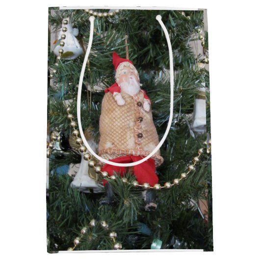 Cadeauzak - Antiek Santa Ornament Medium Cadeauzakje (Voorkant)