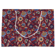 Cadeauzak - Boho Bold Bloemen Rood
