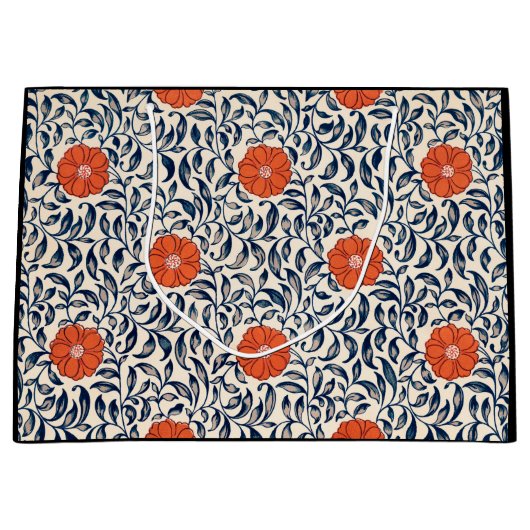 CADEAUZAK CHINEES BLOEMPATROON GROOT CADEAUZAKJE (Voorkant)