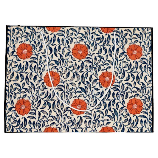 CADEAUZAK CHINEES BLOEMPATROON GROOT CADEAUZAKJE (Achterkant)