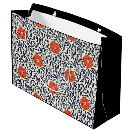 CADEAUZAK CHINEES BLOEMPATROON GROOT CADEAUZAKJE (Achterkant Gekanteld)