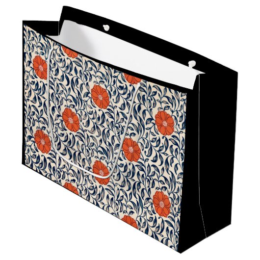 CADEAUZAK CHINEES BLOEMPATROON GROOT CADEAUZAKJE (Voorkant Gekanteld)