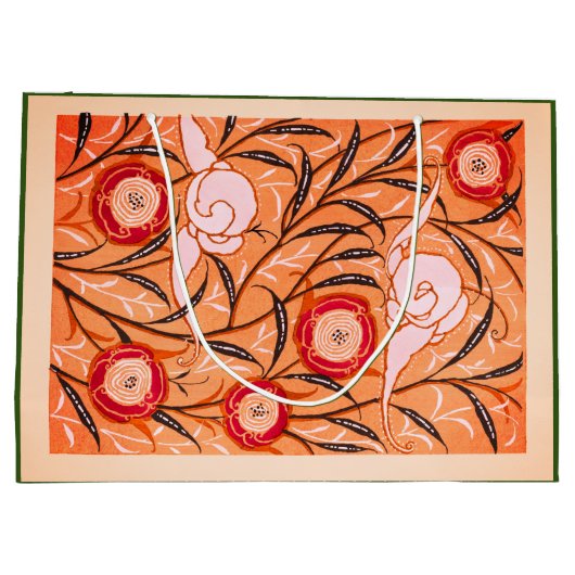 CADEAUZAK CHINEES BLOEMPATROON IN SINAASAPPEL GROOT CADEAUZAKJE (Achterkant)