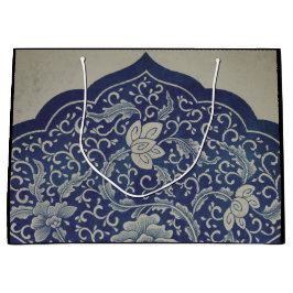 CADEAUZAK CHINEES PATROON ZWART EN BLAUW GROOT CADEAUZAKJE