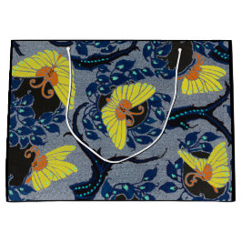 CADEAUZAK CHINEES VLINDERPATROON BLAUW EN ZWART GROOT CADEAUZAKJE