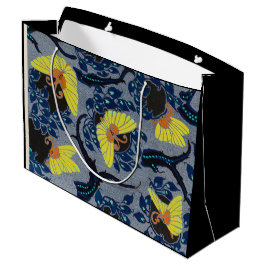 CADEAUZAK CHINEES VLINDERPATROON BLAUW EN ZWART GROOT CADEAUZAKJE
