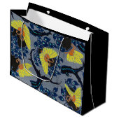 CADEAUZAK CHINEES VLINDERPATROON BLAUW EN ZWART GROOT CADEAUZAKJE (Voorkant Gekanteld)