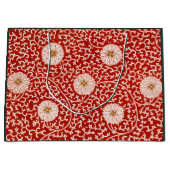 CADEAUZAK CHINESE BLOEMENPRINT IN ROOD EN WIT GROOT CADEAUZAKJE (Voorkant)