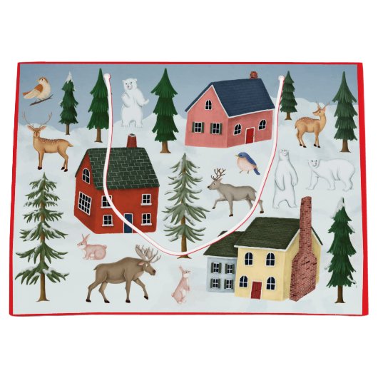 CADEAUZAK DORP IN DE SNEEUW GROOT CADEAUZAKJE (Voorkant)