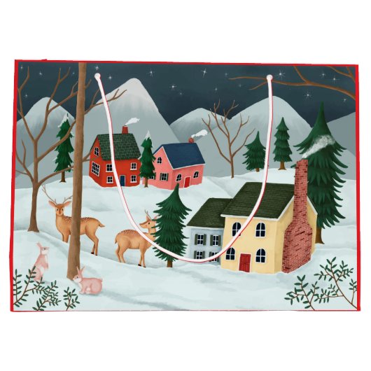 CADEAUZAK DORP IN DE SNEEUW GROOT CADEAUZAKJE (Achterkant)