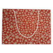 CADEAUZAK KERSTMIS SNEEUWVLOKKEN IN ROOD GROOT CADEAUZAKJE (Achterkant)