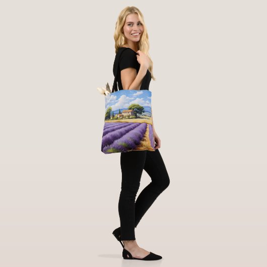 Cadeauzak met lavendel tote bag (Op model)