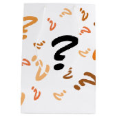 Cadeauzak - Oranje vraagtekens Medium Cadeauzakje (Achterkant)